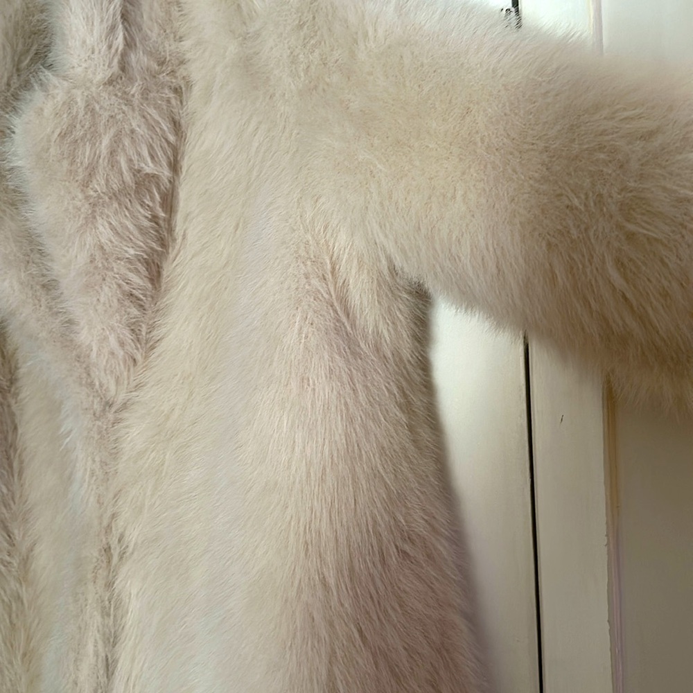 Cream Faux Fur Teddy Jacket with Luxurious Texture Size XL - Picture 9 of 9